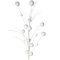 White Glitter Ball Spray 27" | Mixed Size Ball Pick, Winter Tree Spray, Holiday Wreath Supplies, Christmas Floral
