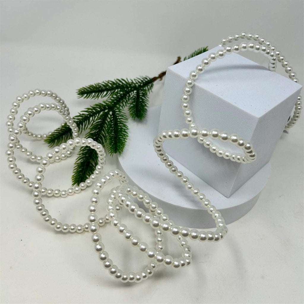 David Christopher 94" Faux Pearl Bead Wired Garland | Luxury Garland for Trees, Wreaths & Mantels