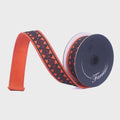 Farrisilk 1" x 5 Yards Orange Ribbon with Black Diamond Pattern | Luxury Wired Halloween Ribbon for Wreaths, Bows, Tree & DIY Decor