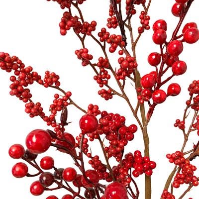 16” Cranberry Red Weathered Crabapple Spray | Rustic Holiday Stem | Christmas Wreath Pick | Winter Centerpiece & Farmhouse Decor