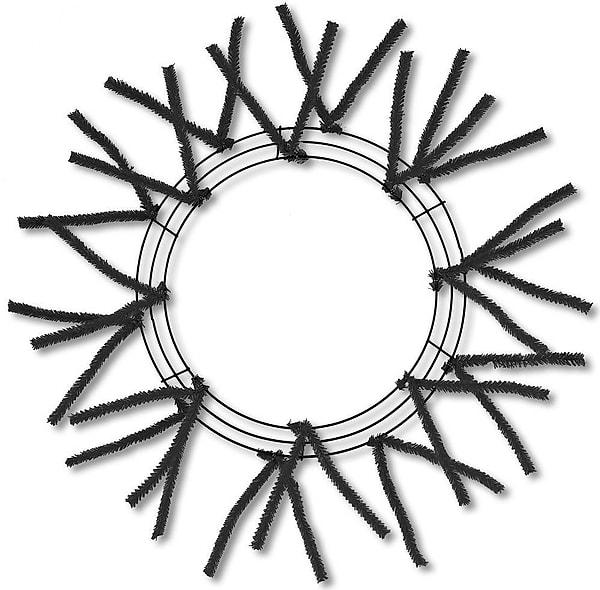 15" Pencil Work Wreath Frame, 25" Overall Wire Wreath Base with Tinsel Ties, Multiple Colors, DIY Deco Mesh Wreath Supply