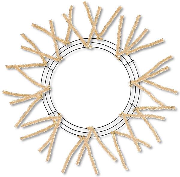 15" Pencil Work Wreath Frame, 25" Overall Wire Wreath Base with Tinsel Ties, Multiple Colors, DIY Deco Mesh Wreath Supply