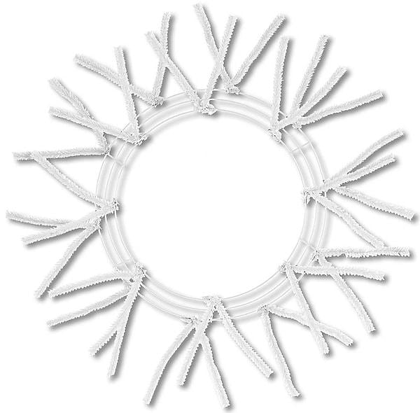 15" Pencil Work Wreath Frame, 25" Overall Wire Wreath Base with Tinsel Ties, Multiple Colors, DIY Deco Mesh Wreath Supply