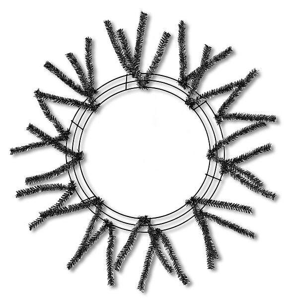 15" Pencil Work Wreath Frame, 25" Overall Wire Wreath Base with Tinsel Ties, Multiple Colors, DIY Deco Mesh Wreath Supply