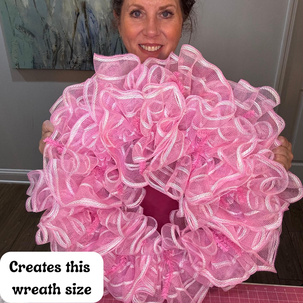 15" Pencil Work Wreath Frame, 25" Overall Wire Wreath Base with Tinsel Ties, Multiple Colors, DIY Deco Mesh Wreath Supply