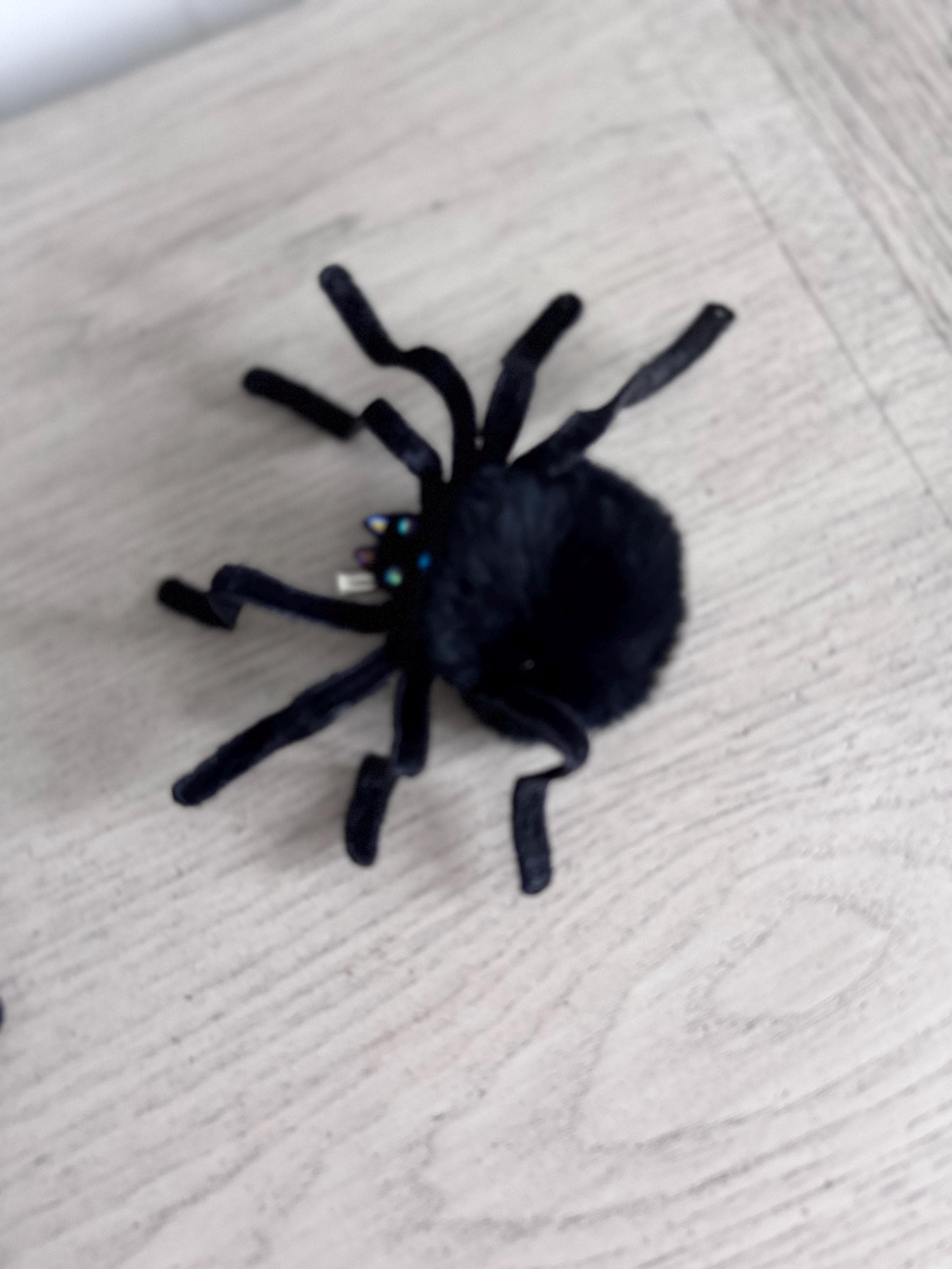 D. Stevens 7" Black Widow Spider Clip | Black Felt Halloween Spider | Wreath, Garland and Tree Decoration