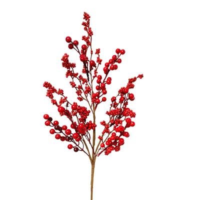16” Cranberry Red Weathered Crabapple Spray | Rustic Holiday Stem | Christmas Wreath Pick | Winter Centerpiece & Farmhouse Decor