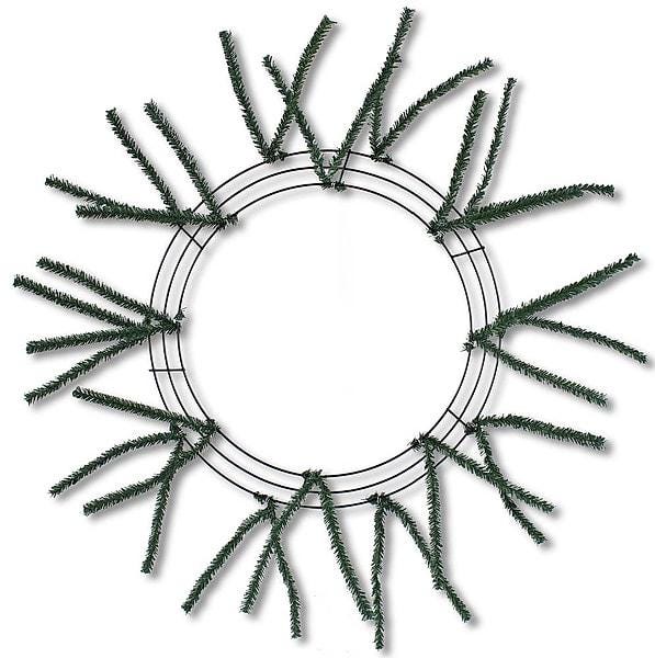 15" Pencil Work Wreath Frame, 25" Overall Wire Wreath Base with Tinsel Ties, Multiple Colors, DIY Deco Mesh Wreath Supply