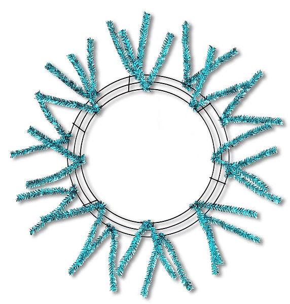 15" Pencil Work Wreath Frame, 25" Overall Wire Wreath Base with Tinsel Ties, Multiple Colors, DIY Deco Mesh Wreath Supply