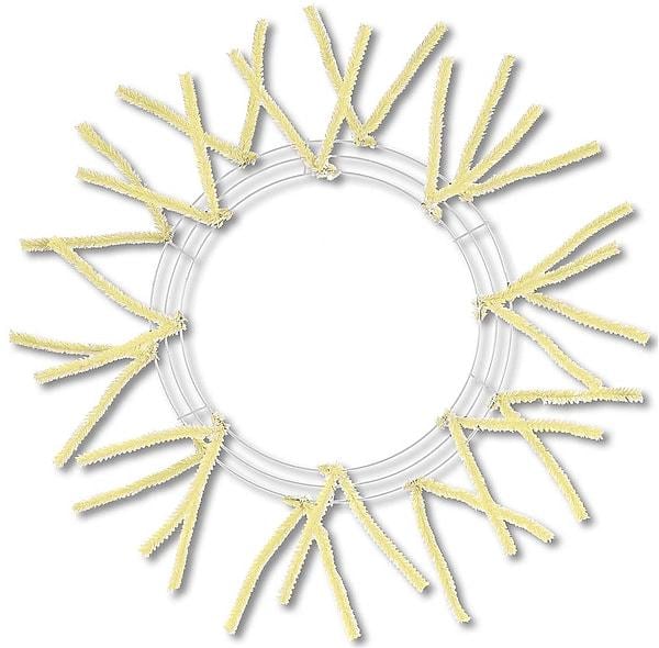 15" Pencil Work Wreath Frame, 25" Overall Wire Wreath Base with Tinsel Ties, Multiple Colors, DIY Deco Mesh Wreath Supply