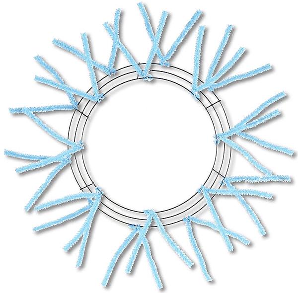 15" Pencil Work Wreath Frame, 25" Overall Wire Wreath Base with Tinsel Ties, Multiple Colors, DIY Deco Mesh Wreath Supply
