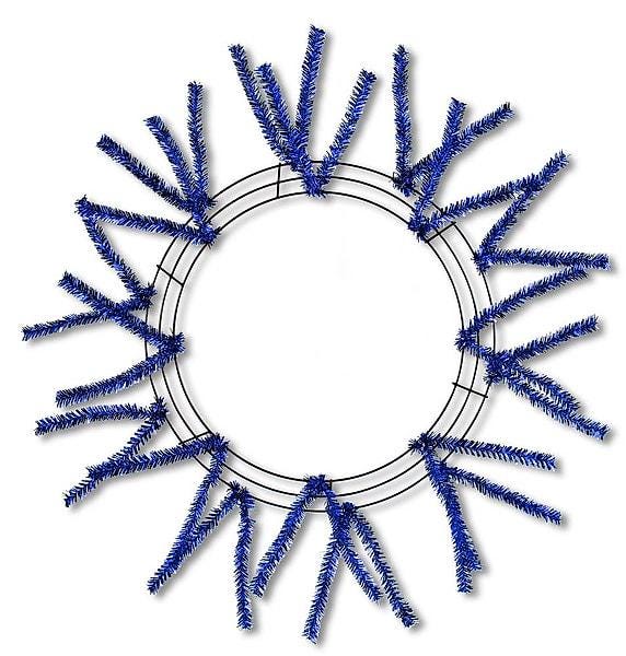 15" Pencil Work Wreath Frame, 25" Overall Wire Wreath Base with Tinsel Ties, Multiple Colors, DIY Deco Mesh Wreath Supply