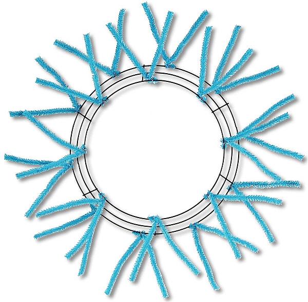 15" Pencil Work Wreath Frame, 25" Overall Wire Wreath Base with Tinsel Ties, Multiple Colors, DIY Deco Mesh Wreath Supply