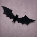 D. Stevens 15" Black Flying Bat Clip | Felt Body and Wired Dupion Wings | Halloween Wreath and Tree Decoration