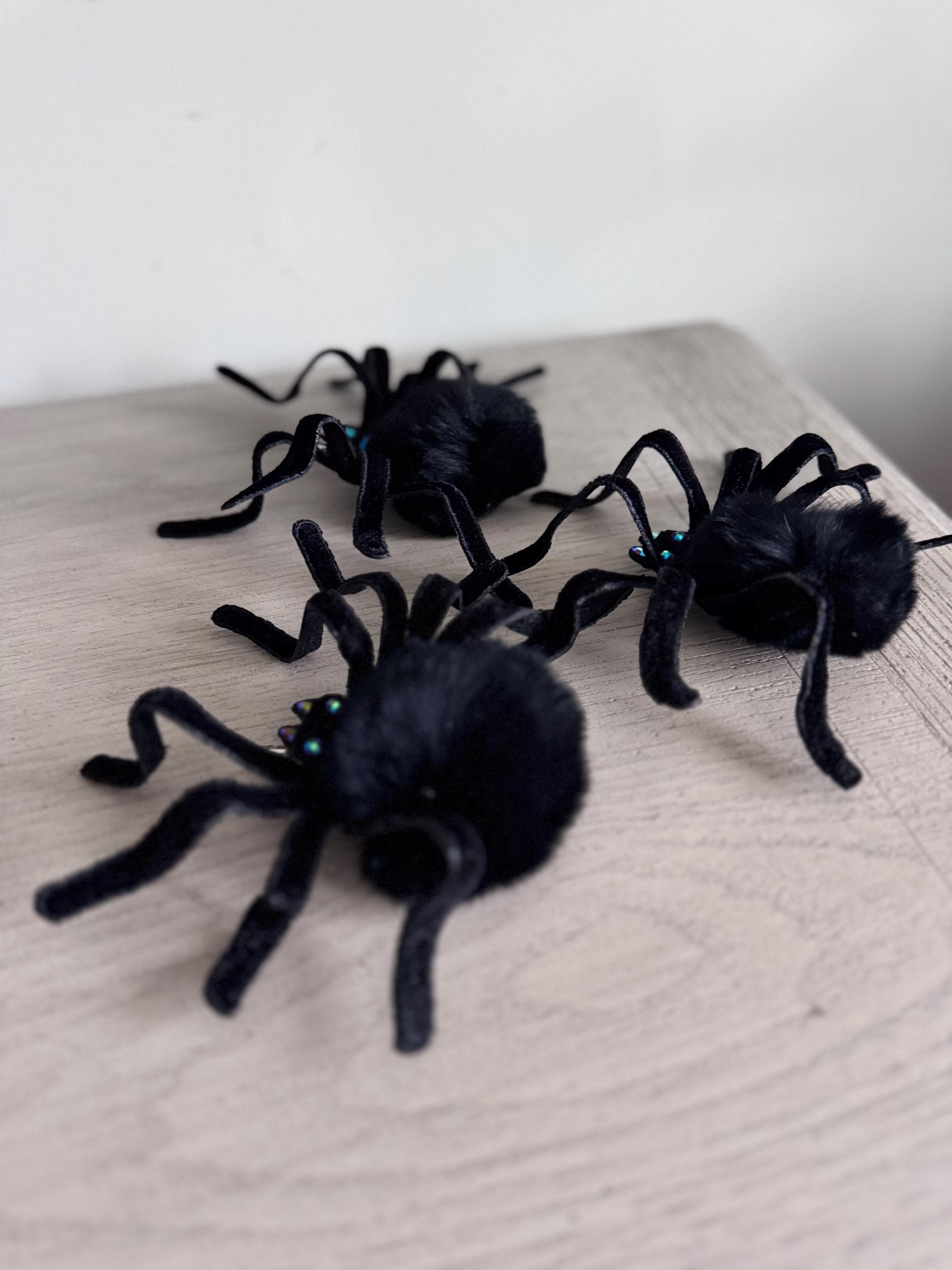 D. Stevens 7" Black Widow Spider Clip | Black Felt Halloween Spider | Wreath, Garland and Tree Decoration