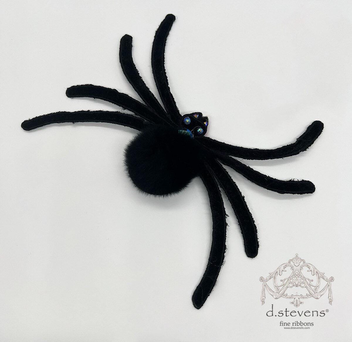 D. Stevens 7" Black Widow Spider Clip | Black Felt Halloween Spider | Wreath, Garland and Tree Decoration