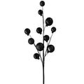 24” Black Mixed Ball Spray | Halloween Wreath Supply | Black Ornament Pick | Christmas Tree Stem | Gothic Floral Arrangement Décor
