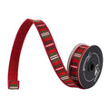 Farrisilk 1” Burgundy Christmas Plaid Ribbon, 10 Yard Roll, Red Green Wired Designer Ribbon, Velvet Back Holiday Wreath Ribbon