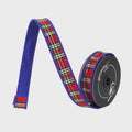 Farrisilk 1” Royal Blue Christmas Plaid Ribbon, 10 Yard Roll, Multicolor Wired Designer Ribbon, Velvet Back Holiday Ribbon