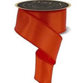 Orange Satin Wired Ribbon 2.5" x 10 yards - Fused Designer Ribbon for Wreaths, Bows