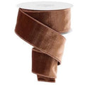 2.5" x 10 Yard Chocolate Brown Deluxe Velvet Ribbon | Satin Back Wired Ribbon | Luxury Fall Christmas Wreath & Bow Ribbon
