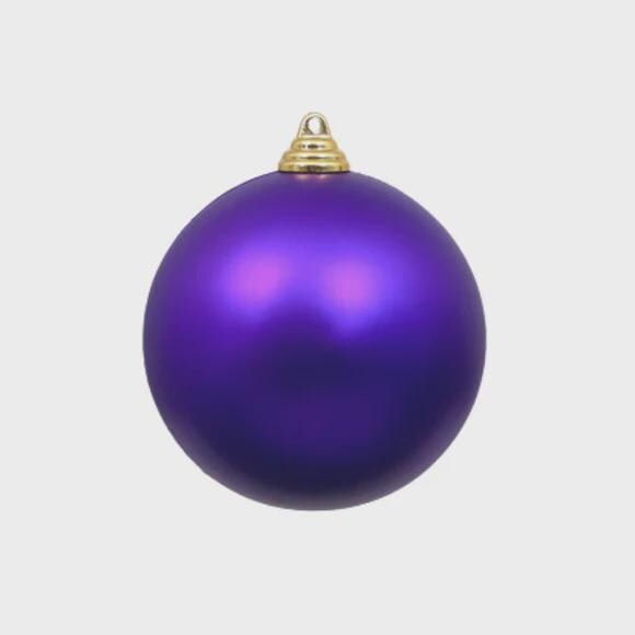 Farrisilk Purple Ornaments, Set of Four 5-Inch Matte Christmas Decor