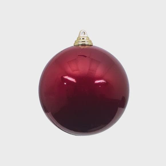 Farrisilk Burgundy Candy Apple Ornaments: Shatterproof 6-Inch Christmas Tree Decorations (Set of 4)