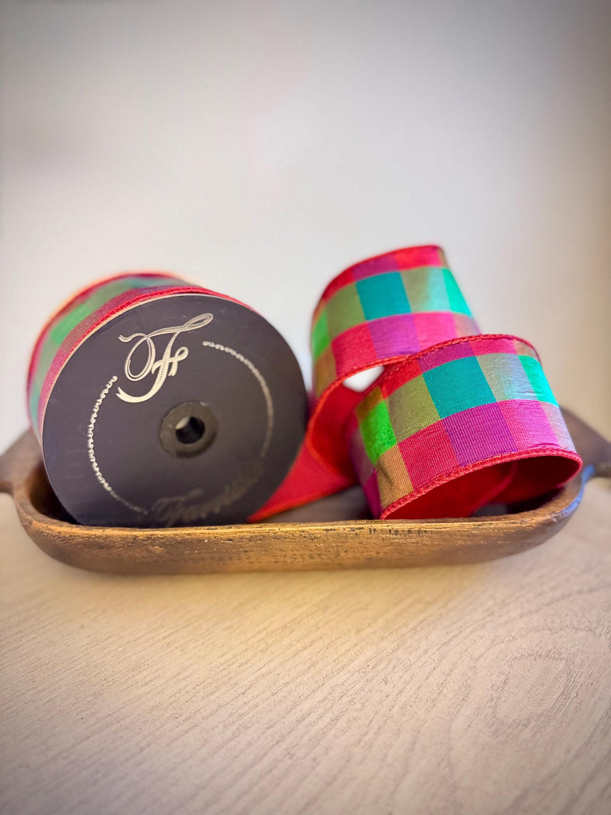 Farrisilk Ribbon: 2.5-Inch Color Checks Multi Pattern (10 Yards)