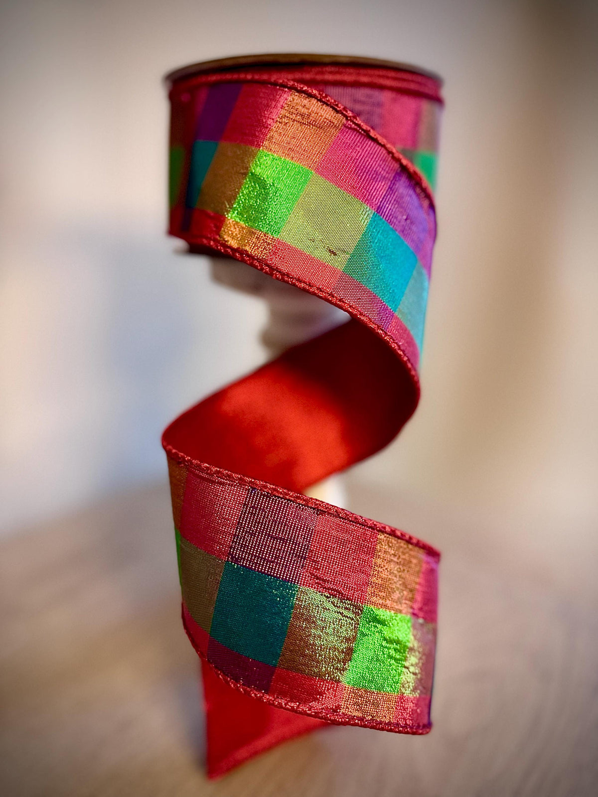Farrisilk Ribbon: 2.5-Inch Color Checks Multi Pattern (10 Yards)