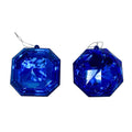 Set of Two Royal Blue Acrylic Ornaments: Round and Square Gem Shapes