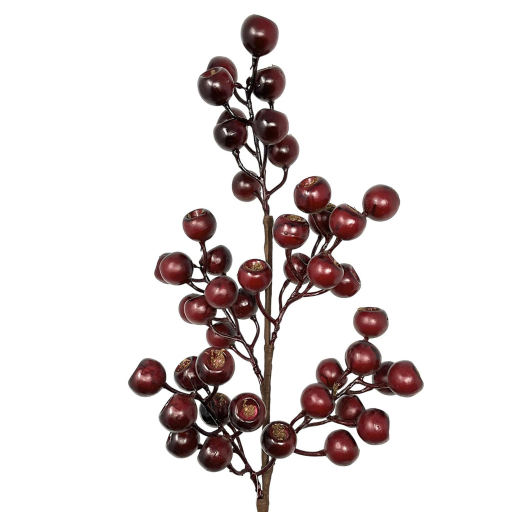 24-Inch Grand Pod Berry Spray, Artificial Burgundy Holiday Greenery