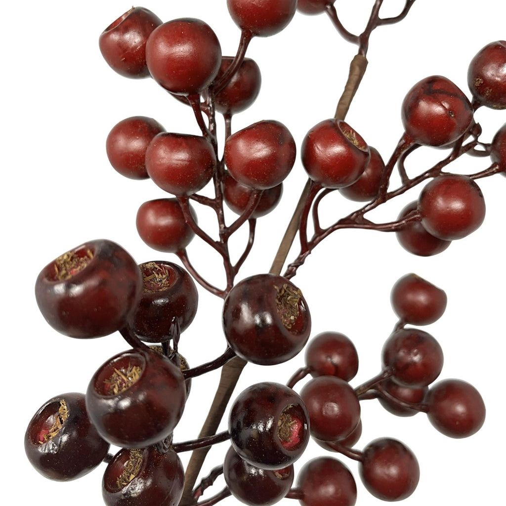24-Inch Grand Pod Berry Spray, Artificial Burgundy Holiday Greenery