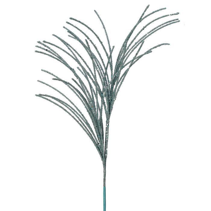 28-Inch Ice Blue Grass Spray, Micro Beaded and Sequin Accents