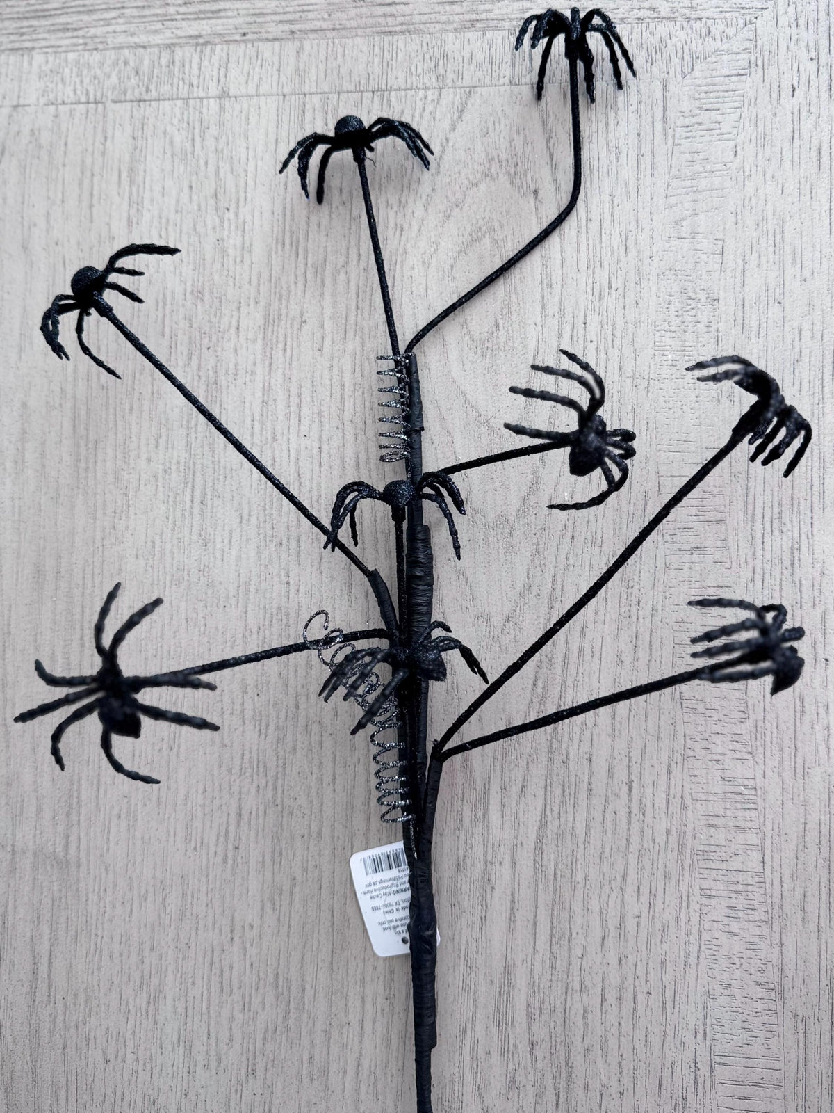 29-Inch Black Glitter Spider Spray – Halloween Wreath Garland Accent
