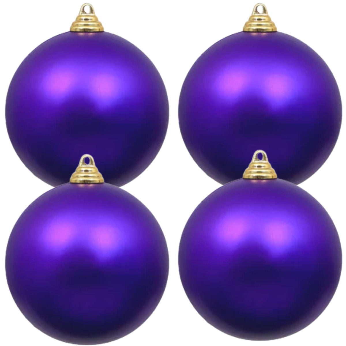 Farrisilk Purple Ornaments, Set of Four 5-Inch Matte Christmas Decor